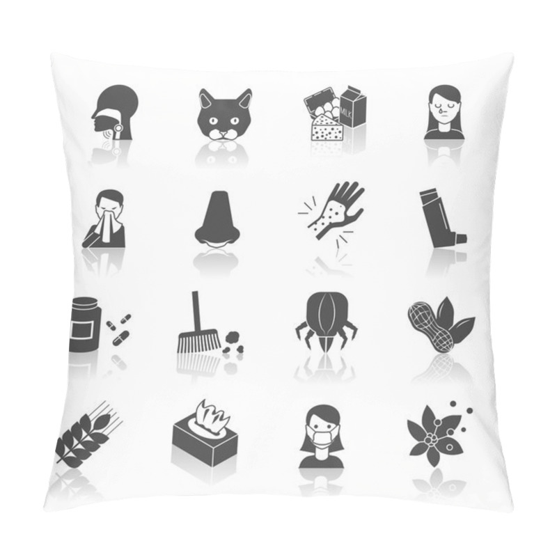 Personality  Allergy Icon Black Pillow Covers