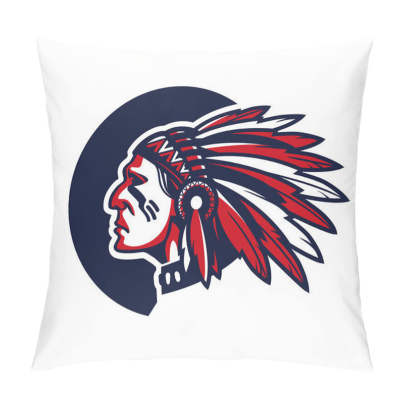 Personality  Face Of Indian Chief. Vector Illustration Pillow Covers