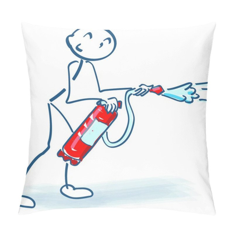 Personality  Stick Figure With Fire Extinguishers In Fire-fighting Pillow Covers