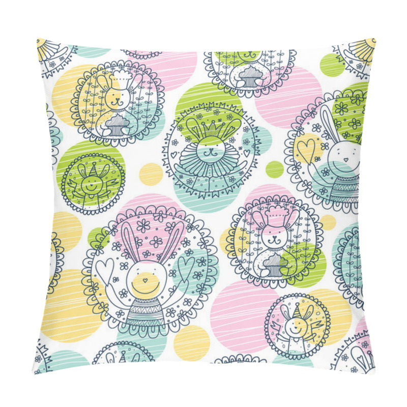 Personality  Seamless Pattern With Bunnies. Pillow Covers