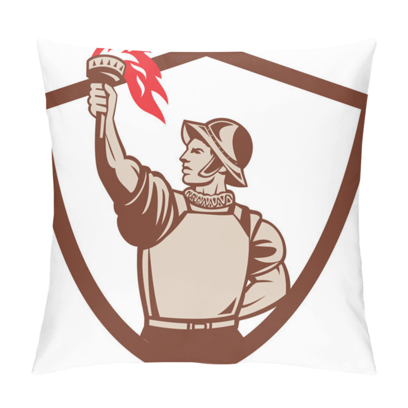 Personality  Spanish Conquistador Lifting Torch Crest Retro Pillow Covers