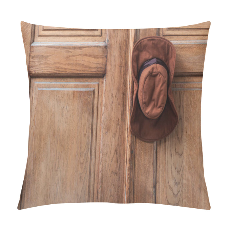 Personality  Cowboy Hat Hanging On The Door Handle Pillow Covers