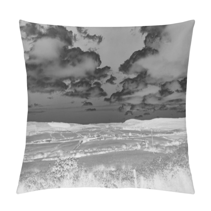 Personality  Beautiful Green Valley And Fields Of Ireland Under Deep Blue Sum Pillow Covers