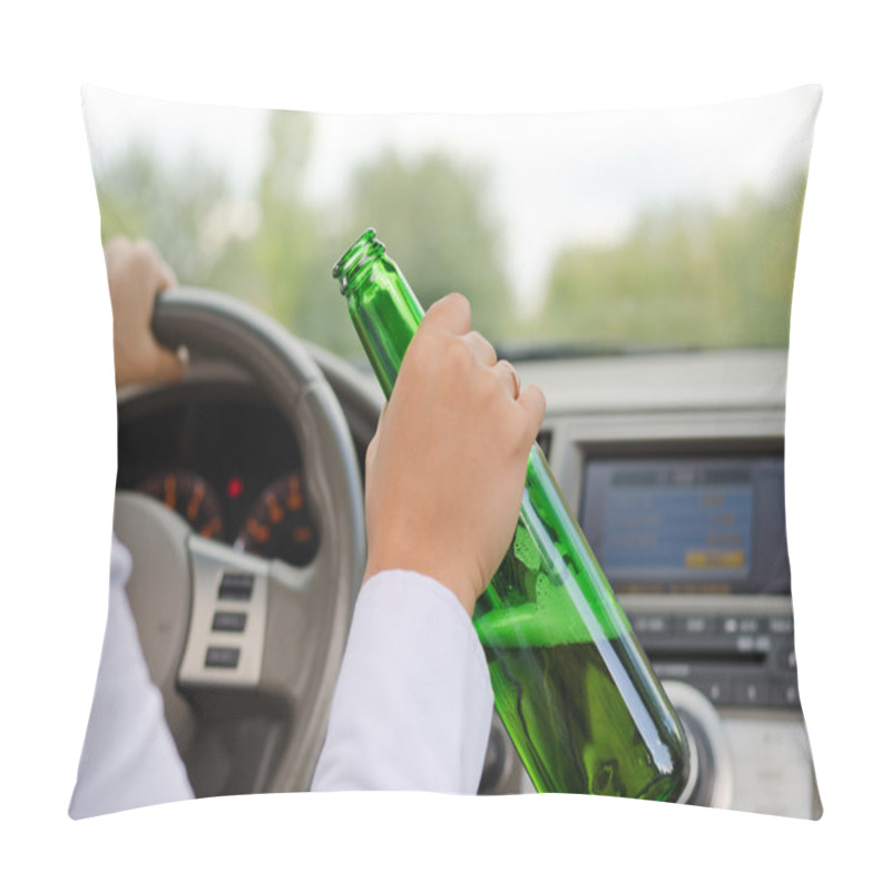 Personality  Alcoholic Female Driving A Car Pillow Covers