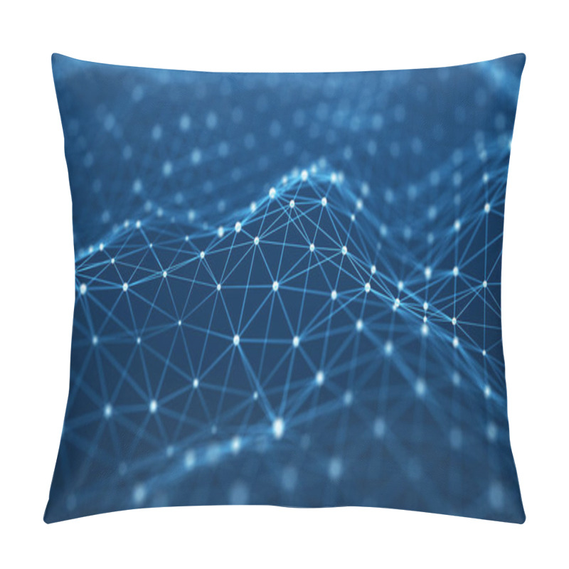 Personality  Abstract Technology Background. Science Background. Big Data. 3d Rendering. Network Connection. Pillow Covers