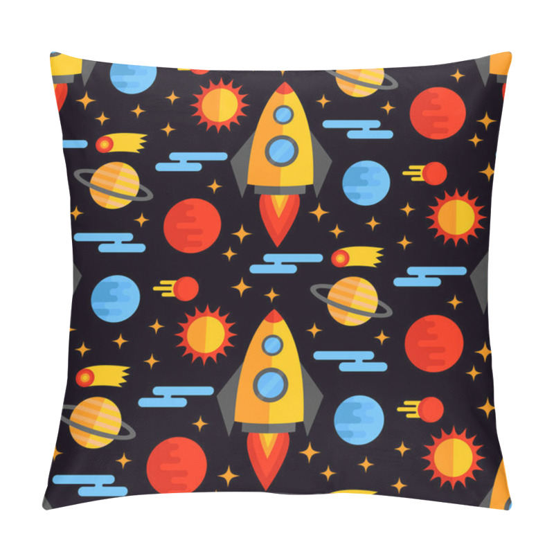 Personality  Spaceships In Outer Space Pattern Pillow Covers