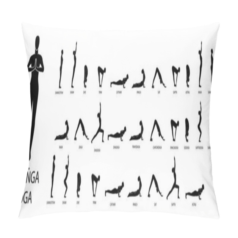 Personality  Yoga Vector Set. Figures Yoga Poses. Ashtanga Yoga Pillow Covers