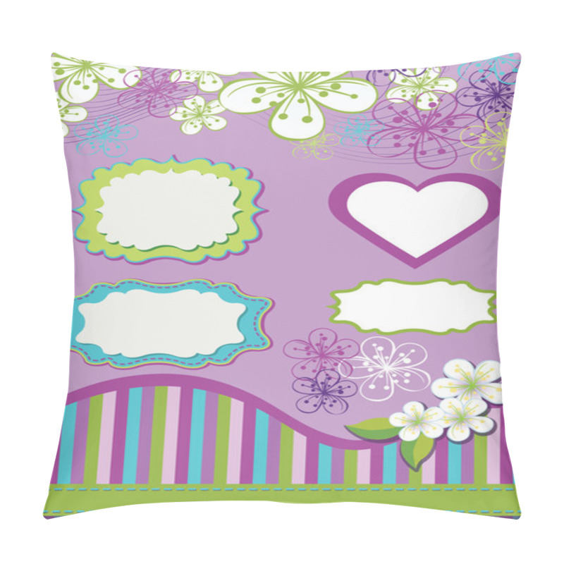 Personality  Design Element For Template.Spring Flowers , Line ,strips,labels Pillow Covers