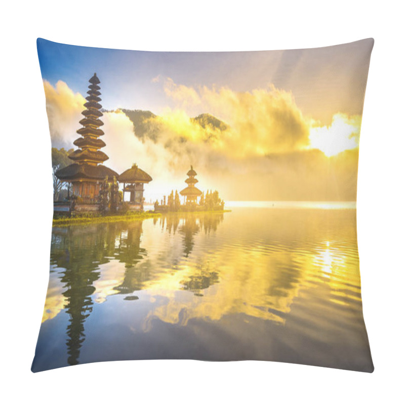 Personality  Pura Ulun Danu Bratan Temple In Bali, Indonesia. Pillow Covers