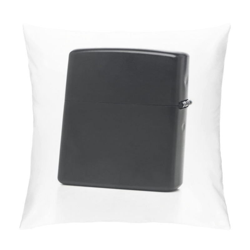 Personality  A Sleek Black Lighter Stands Out Against A Bright Surface, Showcasing Minimalistic Design And Practical Use. Pillow Covers