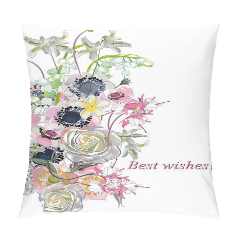 Personality  Floral Decorations With Peonies, Roses And Dahlias. Pillow Covers