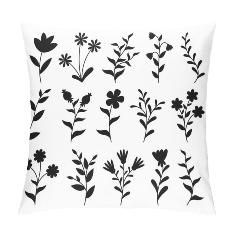 Personality  Set Of Floral Elements. Flower Collection With Leaves. Pillow Covers