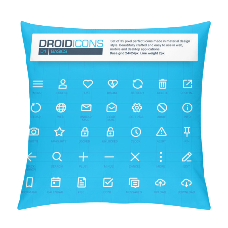 Personality  Set Of 35 Flat Line Icons. Pillow Covers