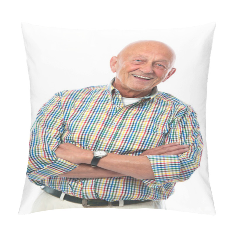 Personality  Portrait Of A Happy Senior Man Smiling Pillow Covers