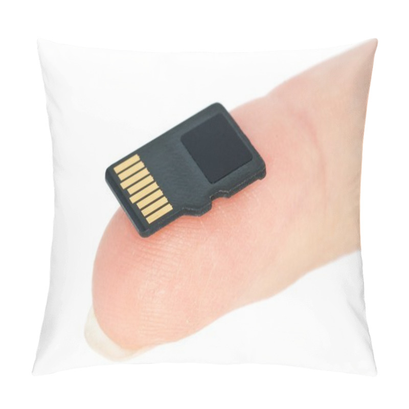 Personality  Tiny Flash Memory Card On Fingertip Pillow Covers