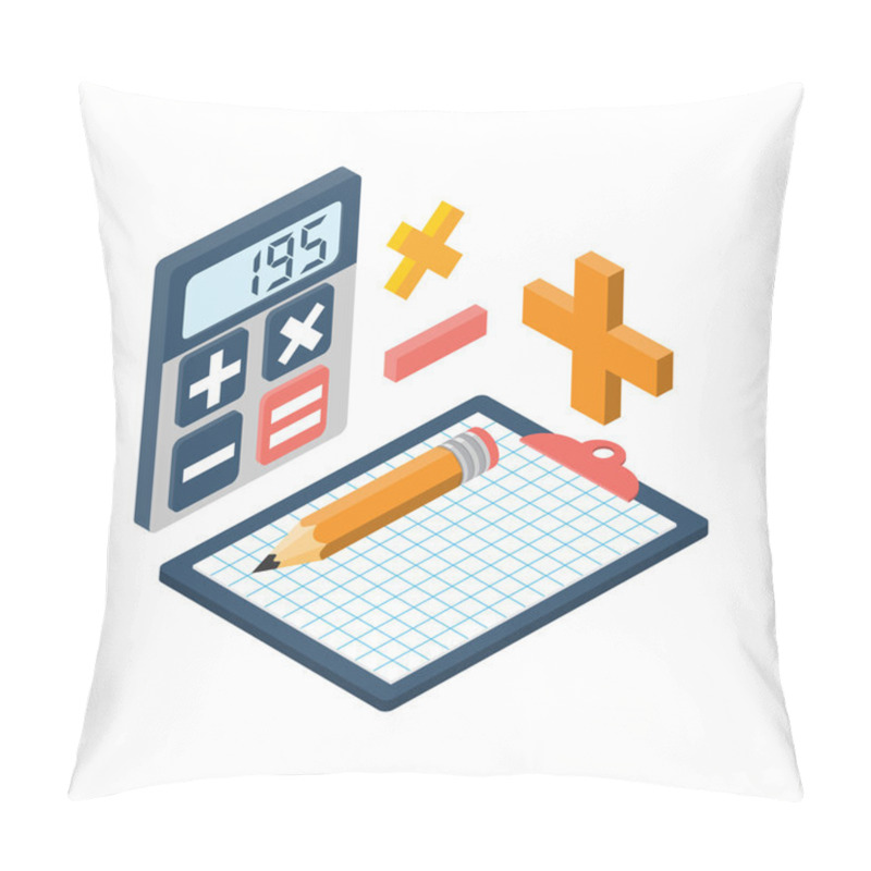 Personality  Calculation Isometric. Vector Pillow Covers