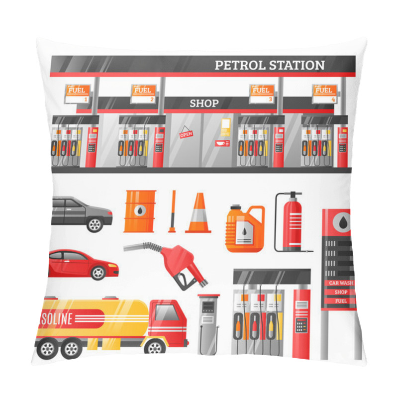 Personality  Petrol Station Design Concept Pillow Covers