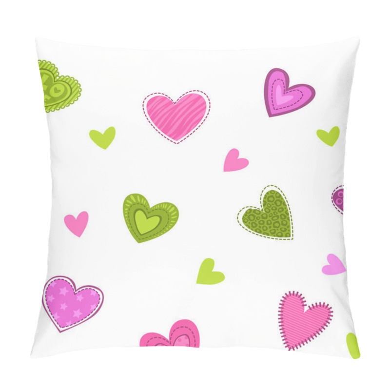 Personality  Funny Girlish Printable Texture With Cute Hearts. Pillow Covers