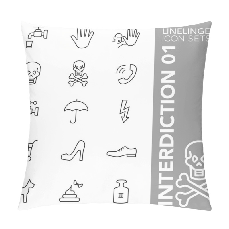 Personality  High Quality Thin Line Icons Of Interdiction, Symbols And Sign. Linelinge Are The Best Pictogram Pack Unique Linear Design For All Dimensions And Devices. Vector Outline Logo Symbol And Website Content. Pillow Covers