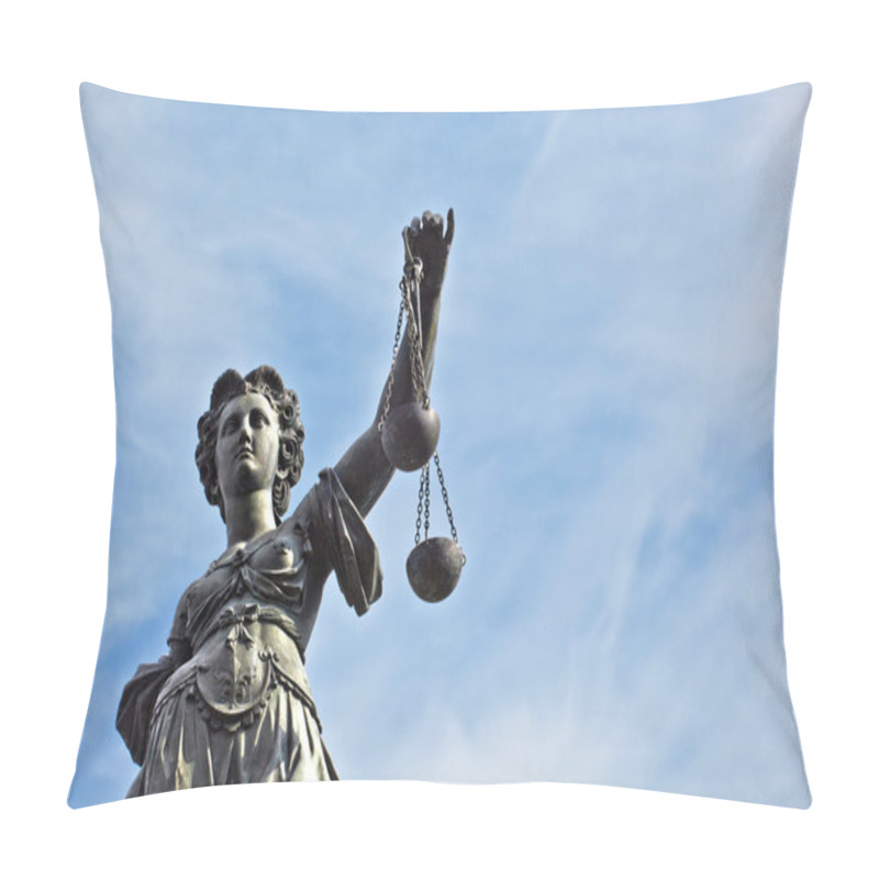 Personality  Statue Of Lady Justice In Front Of The Romer In Frankfurt - Germ Pillow Covers