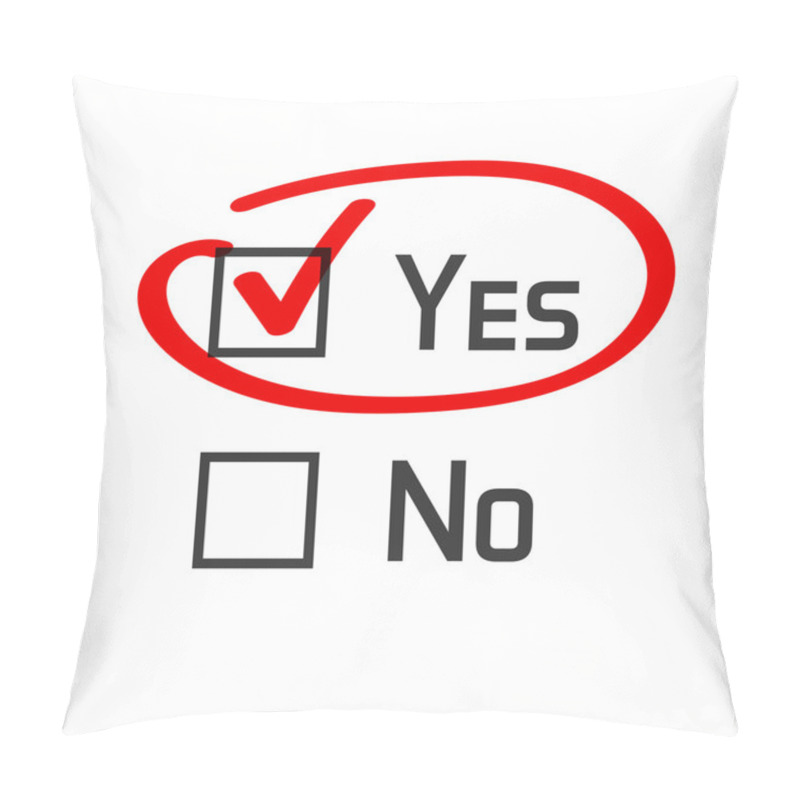 Personality  Yes No Checked With Red Marker Line Pillow Covers