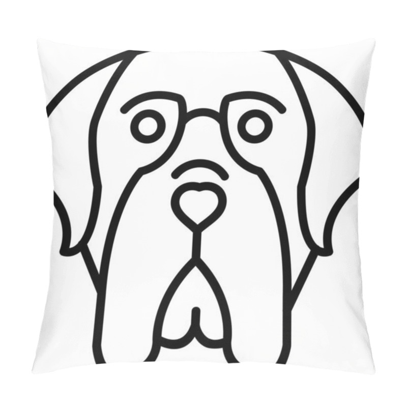 Personality  English Mastiff Dog Head Icon Vector Illustration Pillow Covers