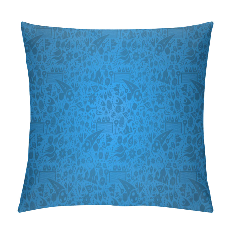 Personality  Russian Culture Icon Blue Background Template Pillow Covers