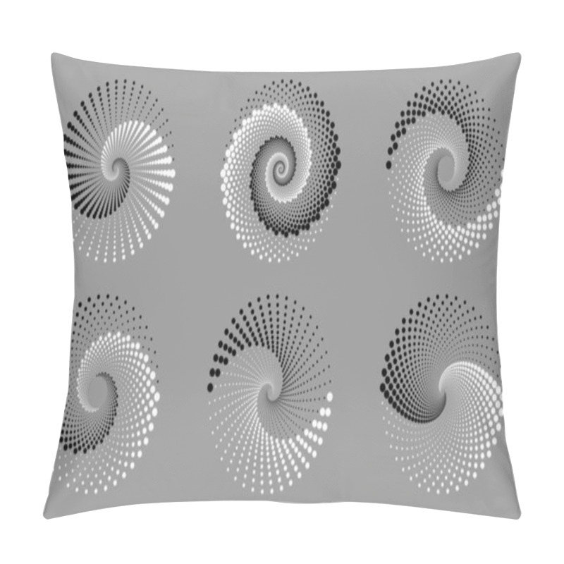 Personality  Abstract Dotted Vector Background. Halftone Effect. Spiral Dotted Background Or Icon. Yin And Yang Style. Vector EPS10 Illustration Pillow Covers