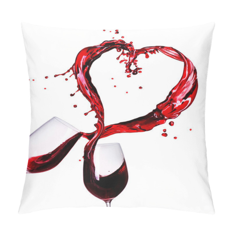 Personality  Two Glasses Of Red Wine Abstract Heart Splash Pillow Covers