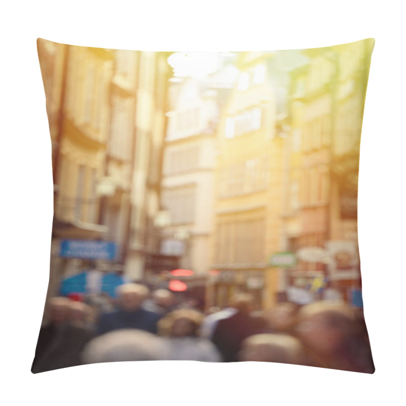 Personality  Crowd Of Shopping People In The City Pillow Covers