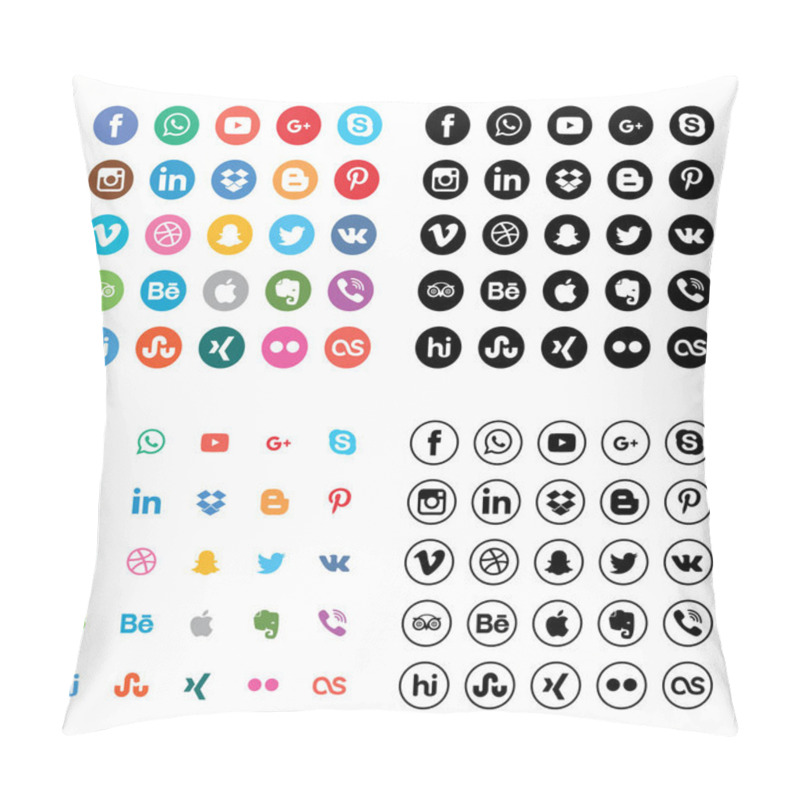 Personality  Set Of Social Networks Web Icons  Pillow Covers