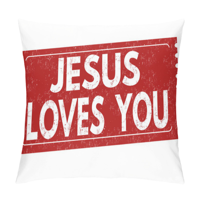 Personality  Jesus Loves You Grunge Rubber Stamp Pillow Covers