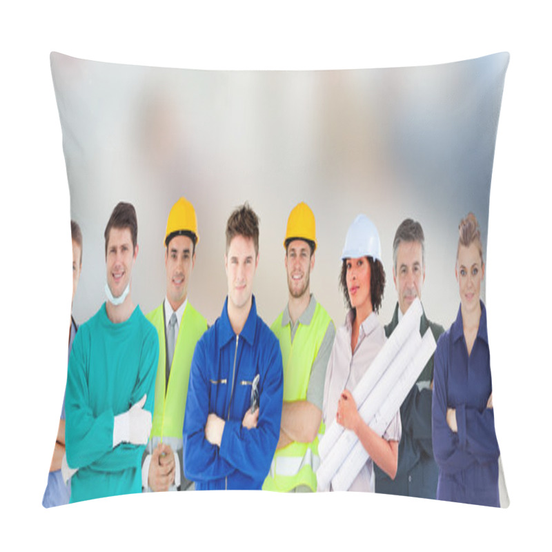 Personality  Group Of With Different Jobs Standing Pillow Covers