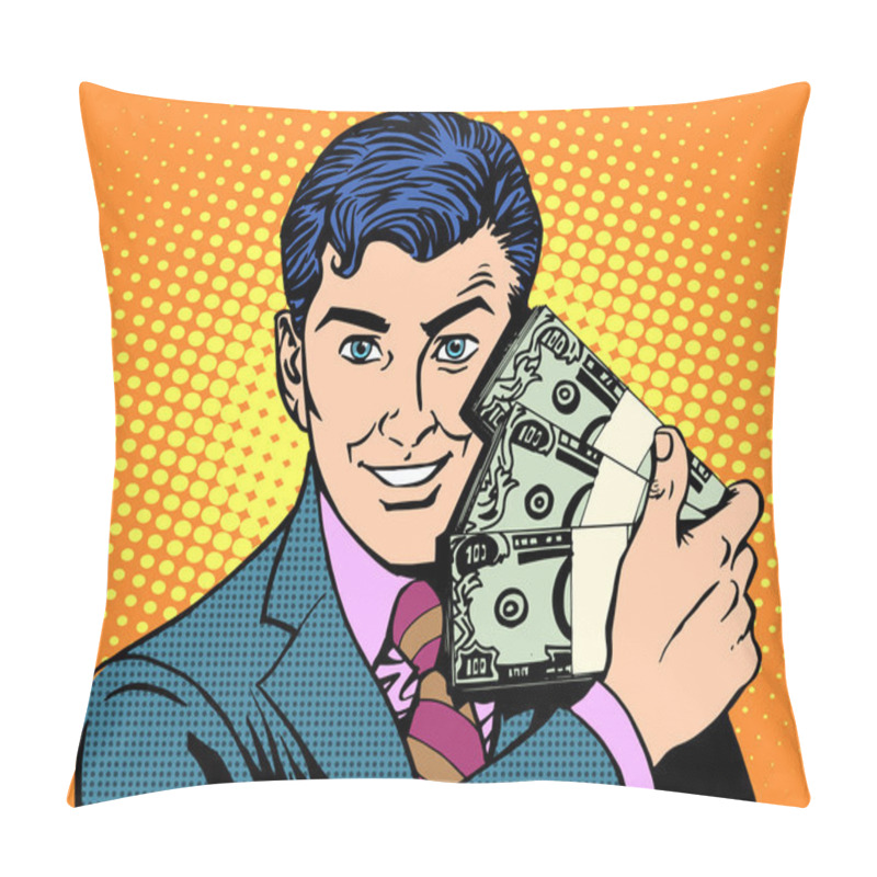 Personality  Rich With Wads Of Dollars. Business Concept Pillow Covers