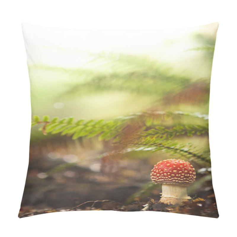 Personality  Fly Agaric, Red And White Poisonous Mushroom In The Forest Pillow Covers