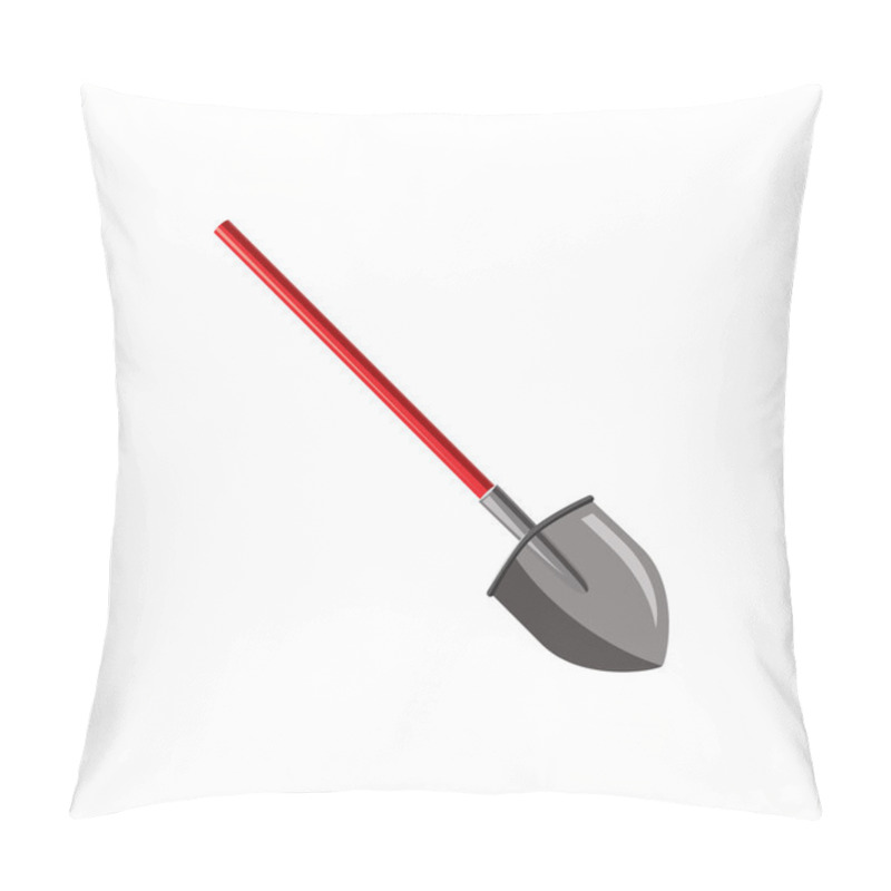 Personality  Shovel With Red Handle Icon, Cartoon Style Pillow Covers