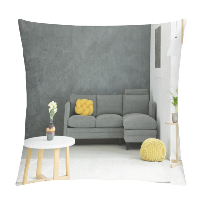 Personality  Grey And Yellow Living Room Pillow Covers