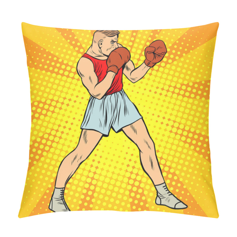 Personality  Retro Boxer In Fighting Stance Pillow Covers