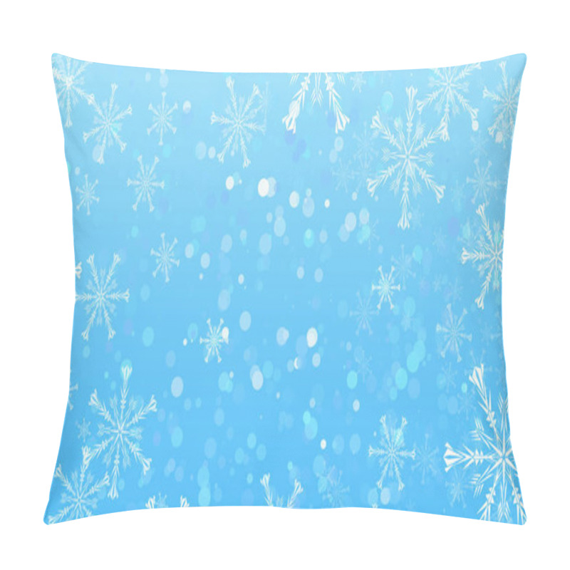 Personality  Beautiful Background With Winter Decorative Snowflakes  Pillow Covers