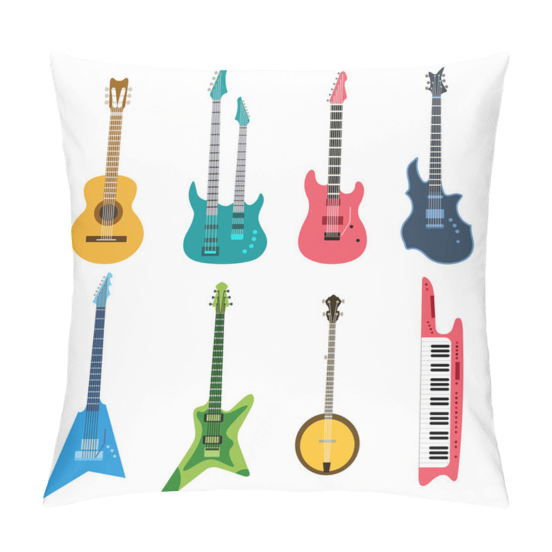 Personality  Acoustic, Electric Guitars Black And White Icons Pillow Covers