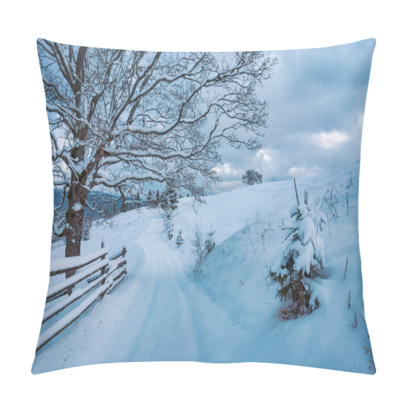 Personality  Winter In A Village Pillow Covers