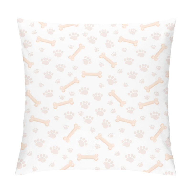 Personality  Dog Bones Seamless Pattern. Bone And Traces Of Puppy Paws Repetitive Texture. Doggy Endless Background. Vector Illustration. Pillow Covers