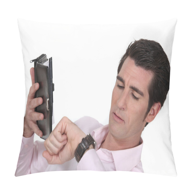 Personality  Man Looking At The Time Pillow Covers