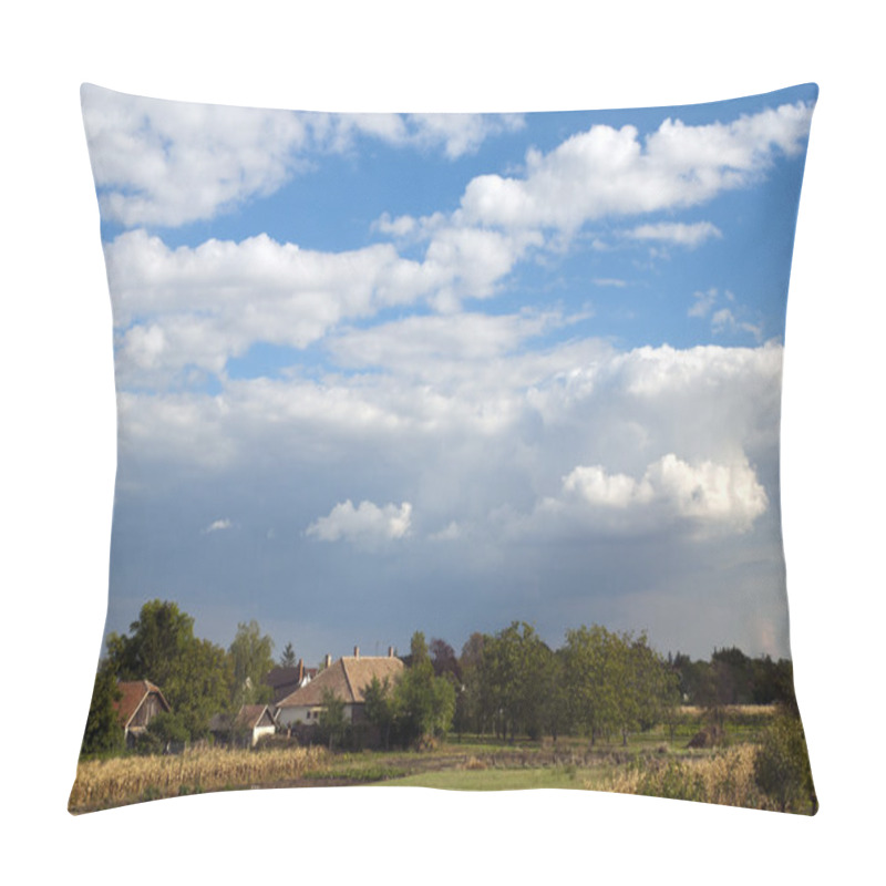 Personality  Small Village Under The Blue Sky Pillow Covers