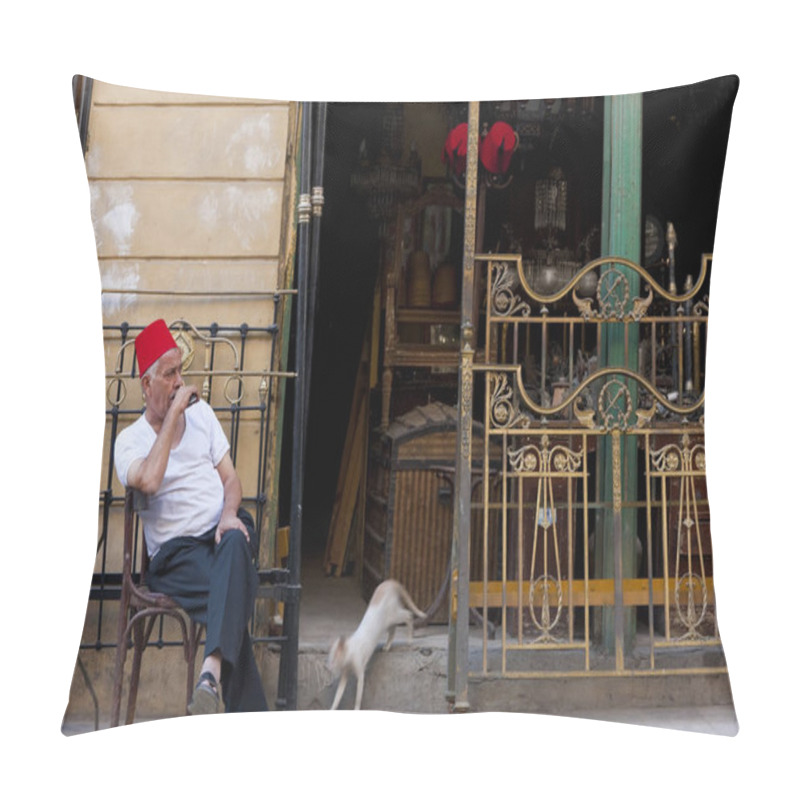 Personality  Man Wearing Fez, Cairo, Egypt Pillow Covers