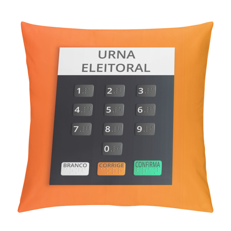 Personality  Electoral Urn Control Panel Where Buttons With Braille Pillow Covers