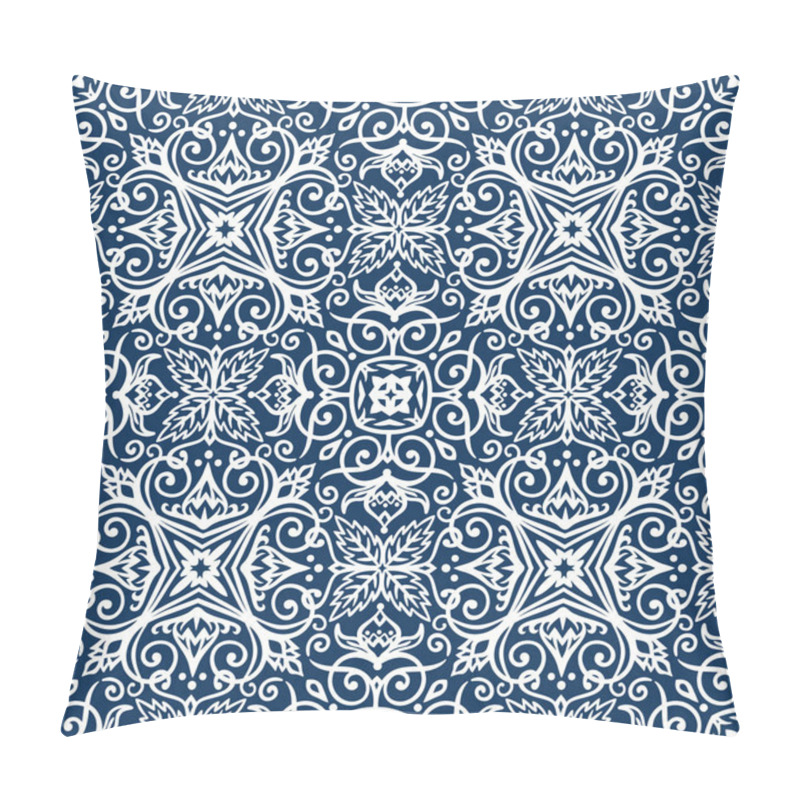 Personality  Blue Arabesque Pattern Pillow Covers