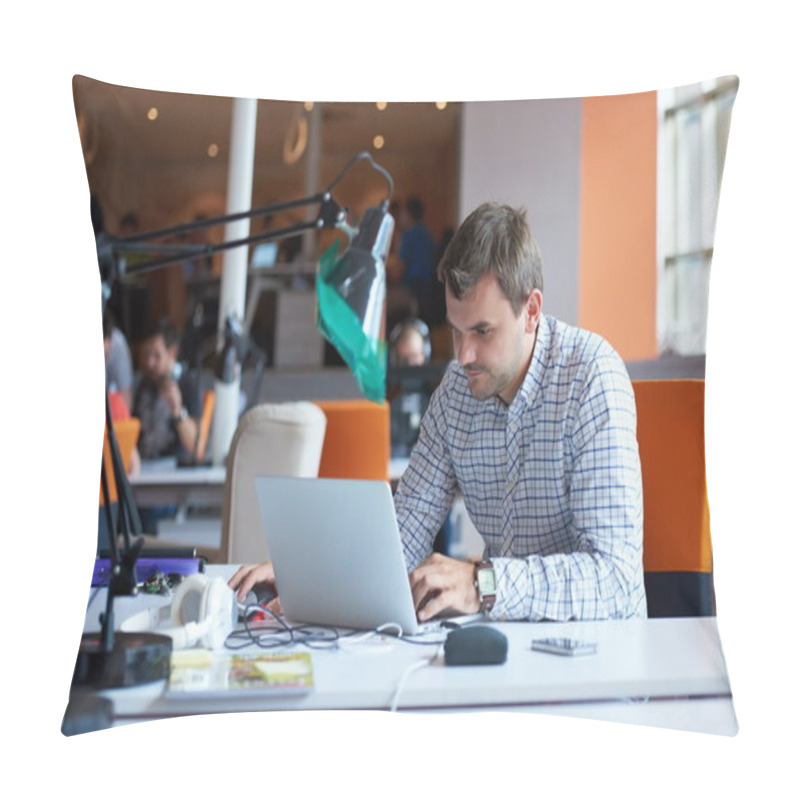 Personality  Startup Business, Software Developer Working On Computer Pillow Covers