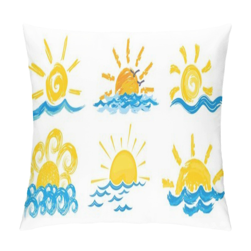 Personality  Logos Sun And Sea.  Pillow Covers