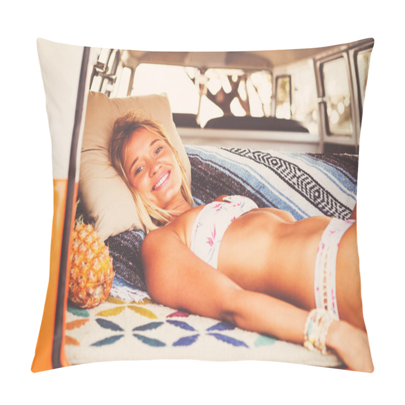 Personality  Surfer Girl Beach Lifestyle Pillow Covers